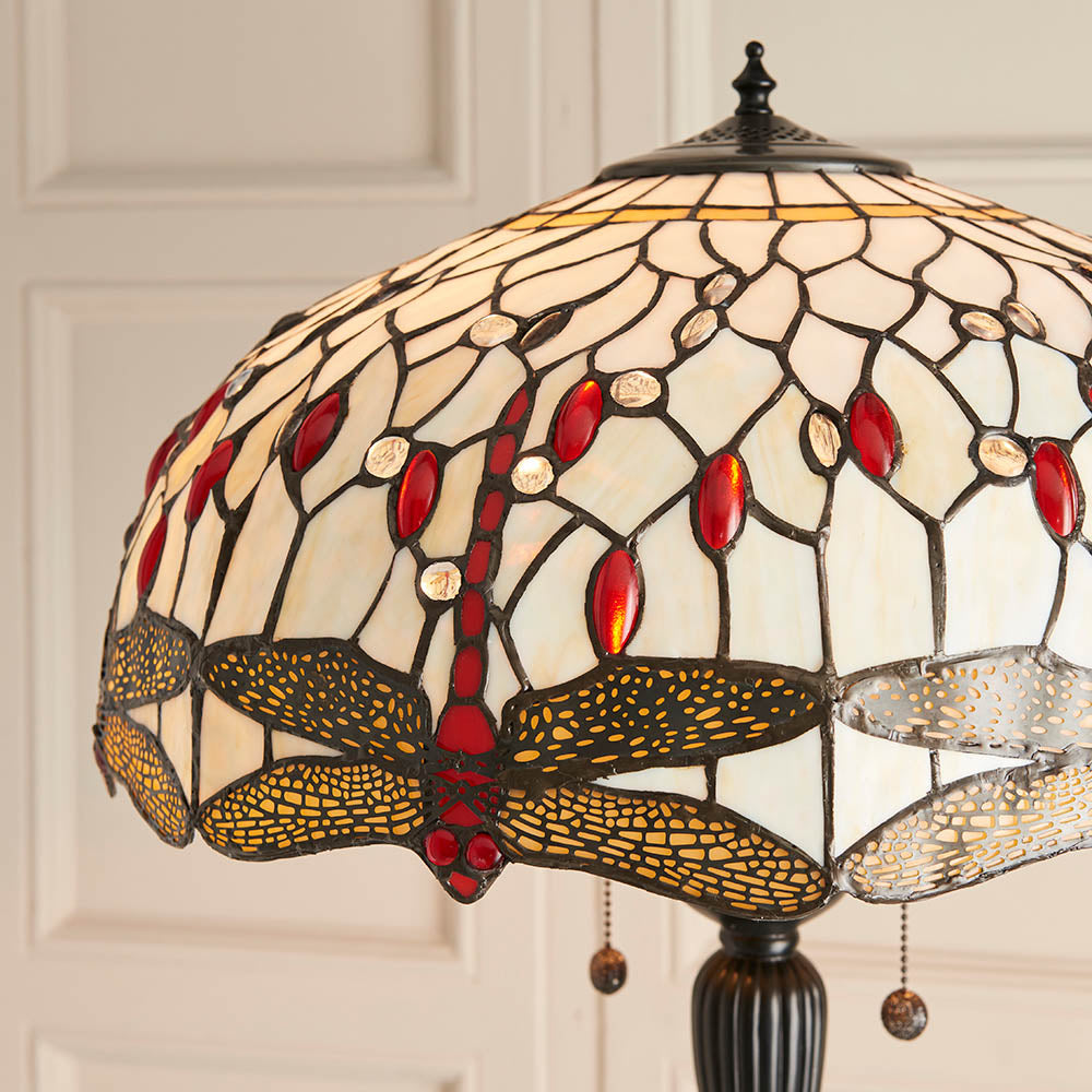Dragonfly Beige 2-Light Floor Lamp - Comet Lighting