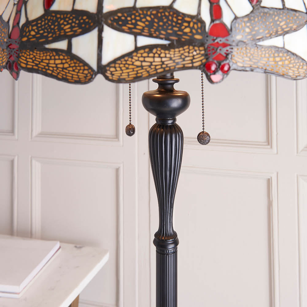 Dragonfly Beige 2-Light Floor Lamp - Comet Lighting