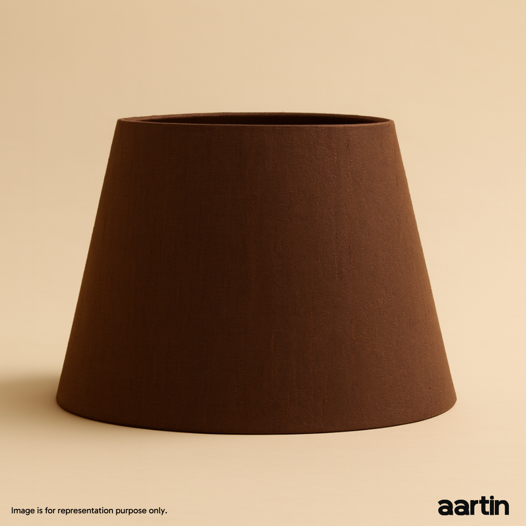 AARTIN STRAIGHT EMPIRE ROLLED LAMPSHADE IN TAUPE SILK