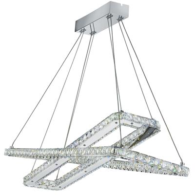 Searchlight Clover Chrome 2 Rectangle Frame Ceiling Light - Comet Lighting