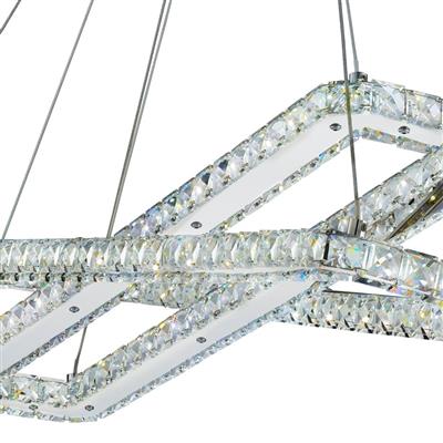 Searchlight Clover Chrome 2 Rectangle Frame Ceiling Light - Comet Lighting