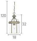 Searchlight Brass Domed Lantern Glass Shade