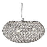 Chantilly 3Lt Pendant - Chrome Metal & Crystal Buttons - Comet Lighting