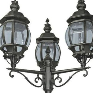 Bel Aire Outdoor Post - Black Metal & Clear Glass - Comet Lighting