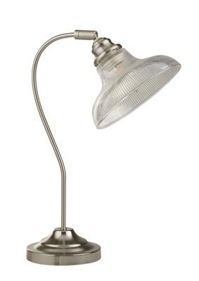 Searchlight Bistro III Table Lamp| Satin Silver| Halophane Glass - Comet Lighting