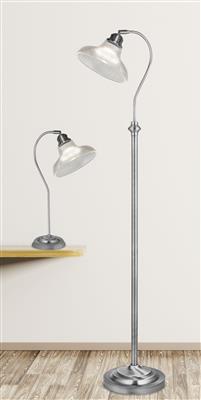 Searchlight Bistro III Table Lamp| Satin Silver| Halophane Glass - Comet Lighting