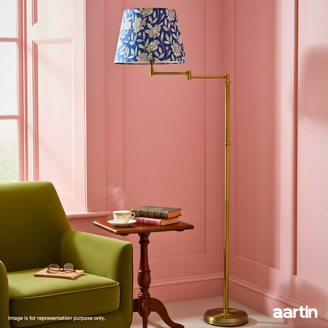 AARTIN ALPHA FLOOR LAMP IN ANTIQUE BRASS (BASE ONLY)