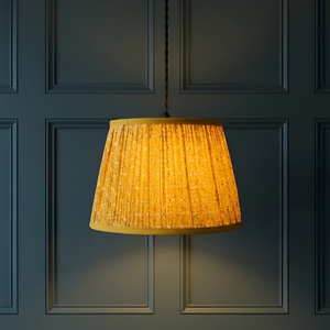 AARTIN 35 CM Golden Circuit Cotton Gathered Lampshade - Straight Empire ( Shade Only )
