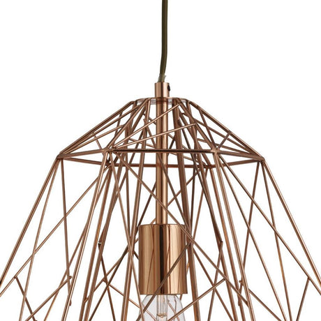 Searchlight Copper Geometric Cage Pendant Light