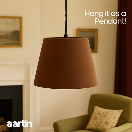 AARTIN STRAIGHT EMPIRE ROLLED LAMPSHADE IN TAUPE SILK