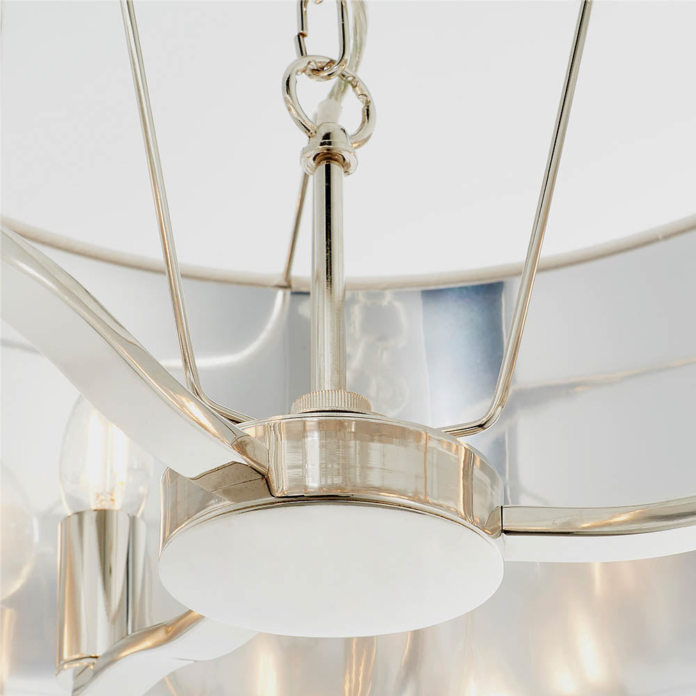 Harvey 3-Light Pendant Ceiling Light Nickel & White Shade - Comet Lighting