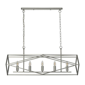 Dart 5Lt Island Light Satin Silver - Comet Lighting