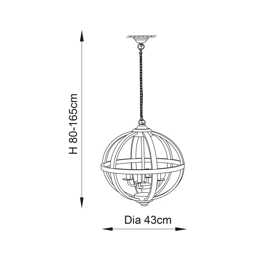 Toba 4-Light Pendant Ceiling Light