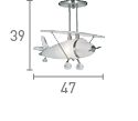 Searchlight Novelty Silver Airplane Light Glass