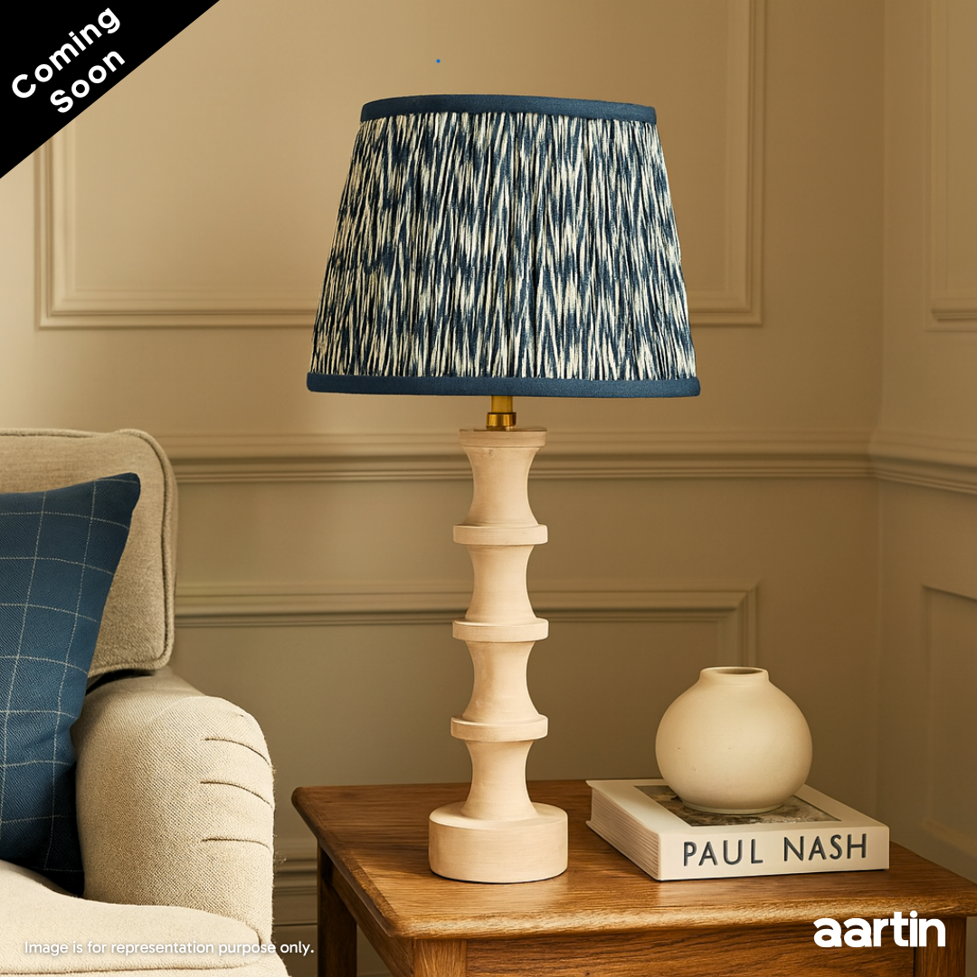 AARTIN NOVA TABLE LAMP IN WOOD WITH WHITEWASH FINISH (BASE ONLY)