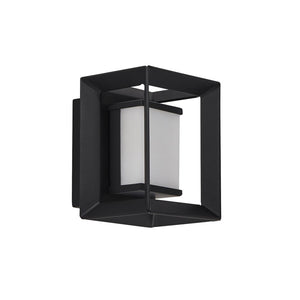 Holne Rectangular LED Wall Light| Matt Black - 100mm - Comet Lighting