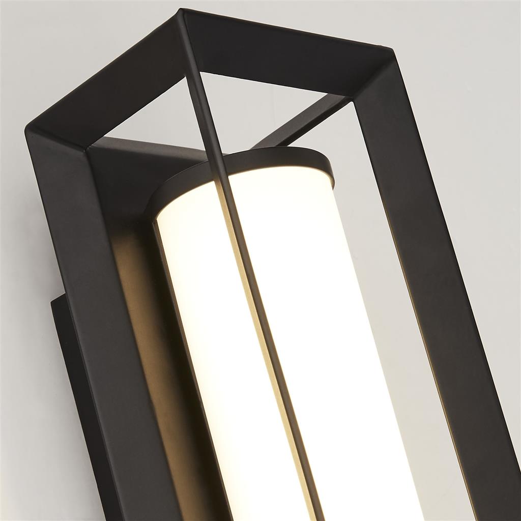 Holne Rectangular LED Wall Light| Matt Black - 200mm