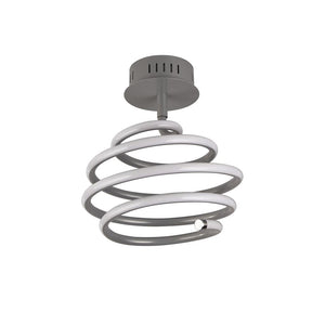 Easdon LED Semi-Flush Ceiling Light Grey - Comet Lighting