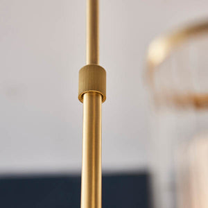Avon 12Lt Pendant Ceiling Light Satin Brass Plate With Clear & Frosted Glass