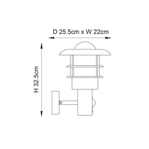 Dexter 1-Light Outdoor Wall Light & PIR - Comet Lighting