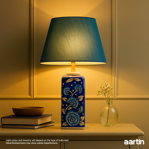 AARTIN MAPLE TABLE LAMP IN CERAMIC WITH BLUE WHITE HAND PAINTED DESIGN (BASE ONLY)