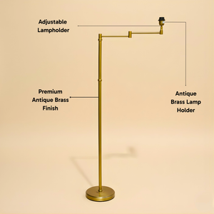 AARTIN ALPHA FLOOR LAMP IN ANTIQUE BRASS (BASE ONLY)