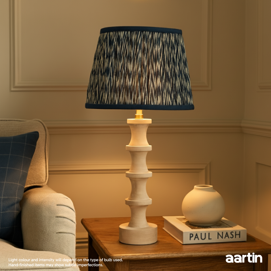 AARTIN NOVA TABLE LAMP IN WOOD WITH WHITEWASH FINISH (BASE ONLY)
