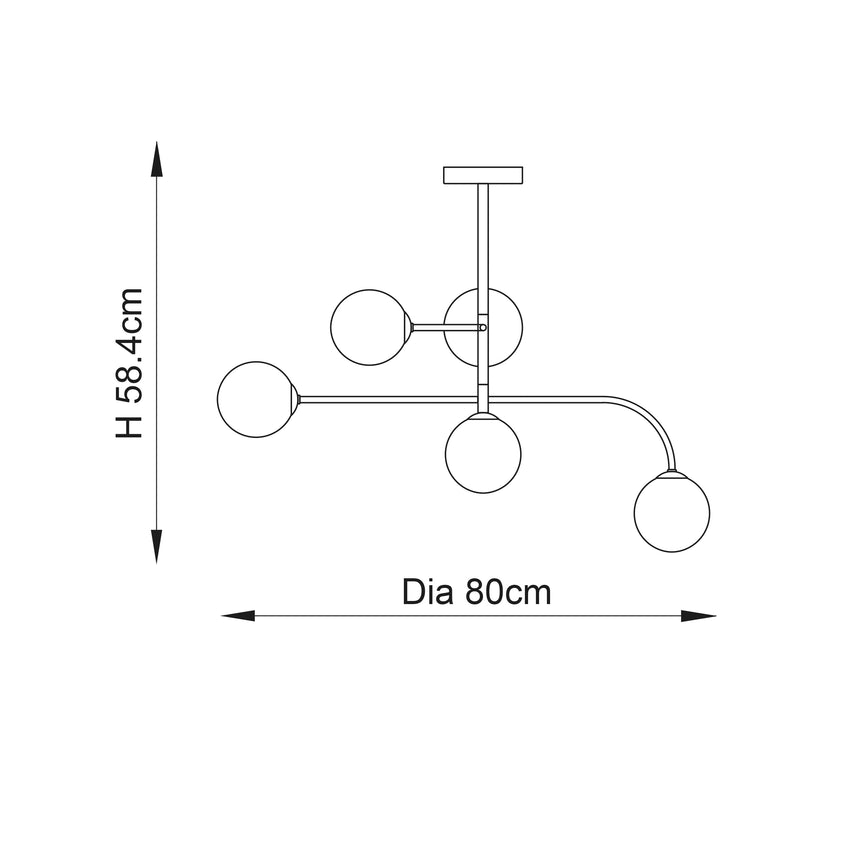 Otto 5-Light Semi Flush Ceiling Light