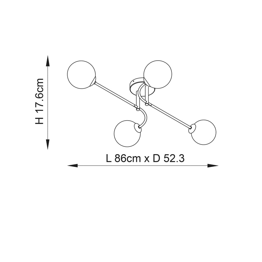 Otto 4-Light Semi Flush Ceiling Light