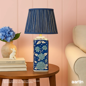AARTIN MAPLE TABLE LAMP IN CERAMIC WITH BLUE WHITE HAND PAINTED DESIGN (BASE ONLY)