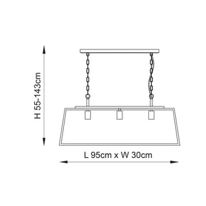 Hurst 3-Light Ceiling Pendant Nickel - Comet Lighting