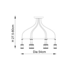 Hal 6-Light Pendant Ceiling Light - Comet Lighting