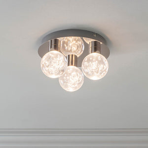 Versa 3-Light Flush Ceiling Light Chrome - Comet Lighting