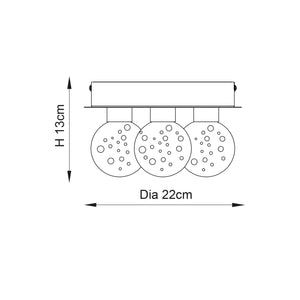 Versa 3-Light Flush Ceiling Light Chrome - Comet Lighting