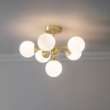 Oscar 6-Light Semi Flush Ceiling Light Brass - Comet Lighting