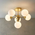 Oscar 6-Light Semi Flush Ceiling Light Brass - Comet Lighting