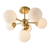 Oscar 6-Light Semi Flush Ceiling Light Brass - Comet Lighting