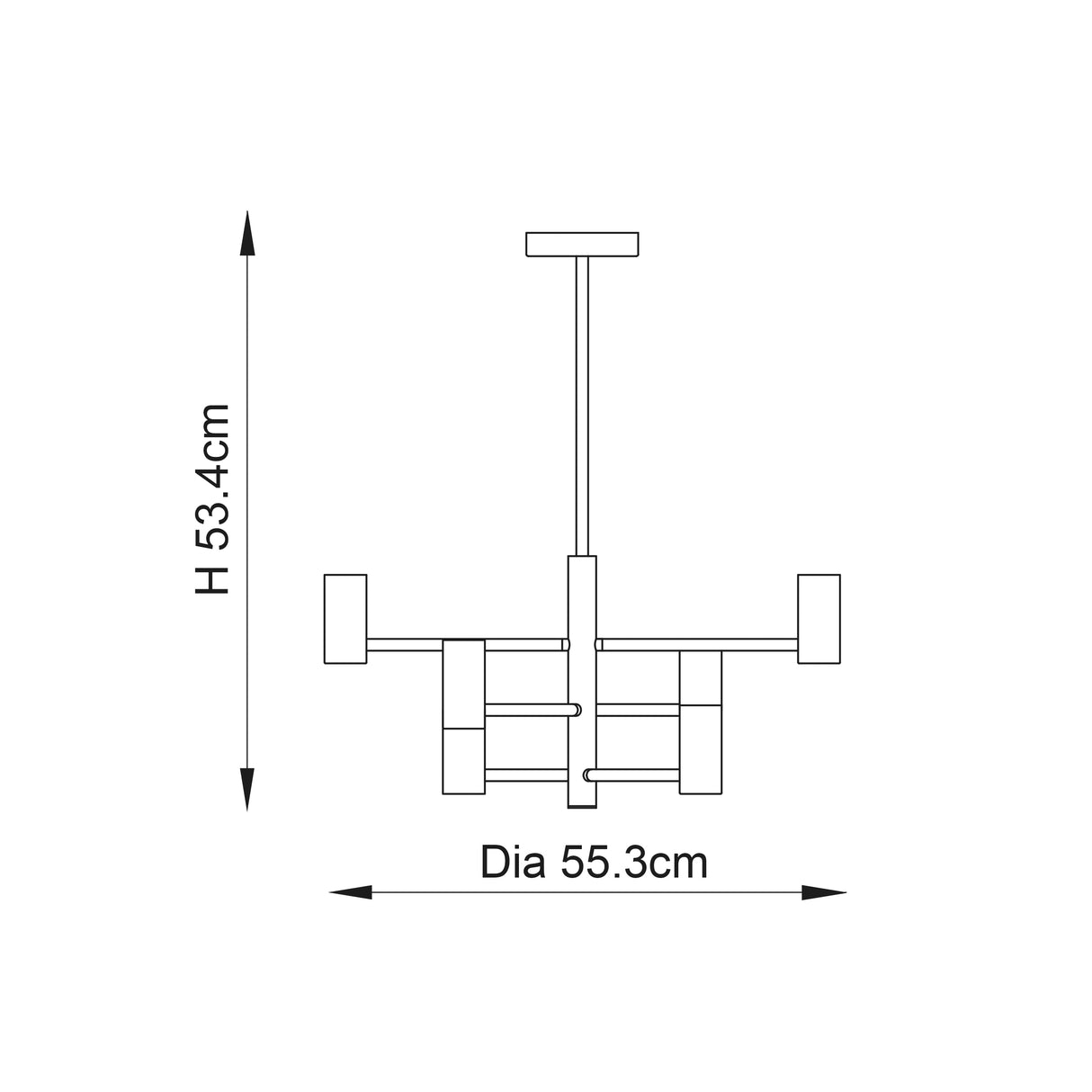 Studio 6-Light Semi-Flush Ceiling Light 76502 - Comet Lighting