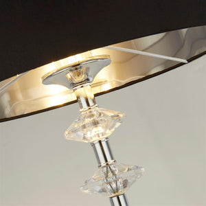 Marldon 1Lt Floor Lamp Chrome w/ Black Shade - Comet Lighting