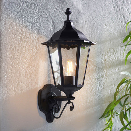 Burford 1-Light Outdoor Wall Lantern Black - Comet Lighting