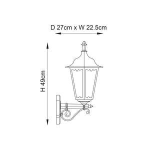 Burford 1-Light Outdoor Wall Lantern Black - Comet Lighting