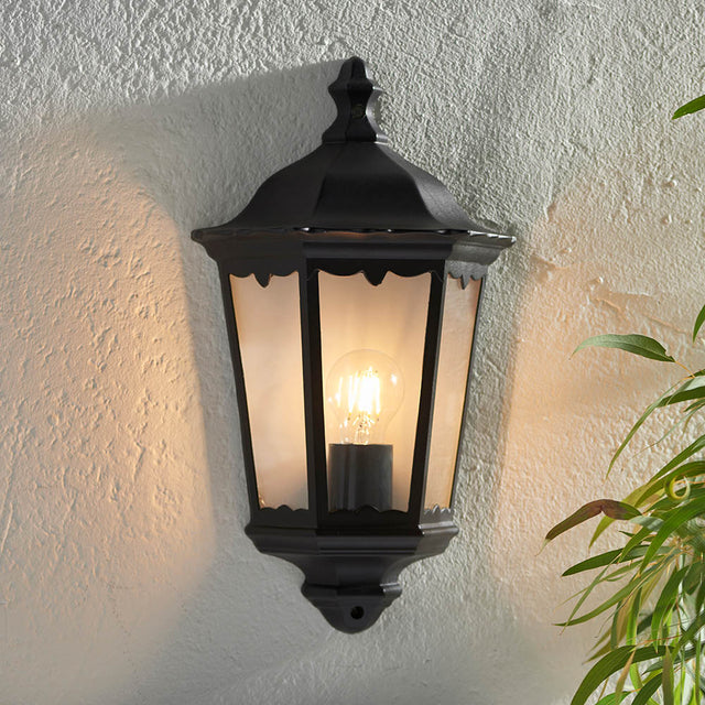 Burford 1-Light Outdoor Flush Wall Lantern Black - Comet Lighting