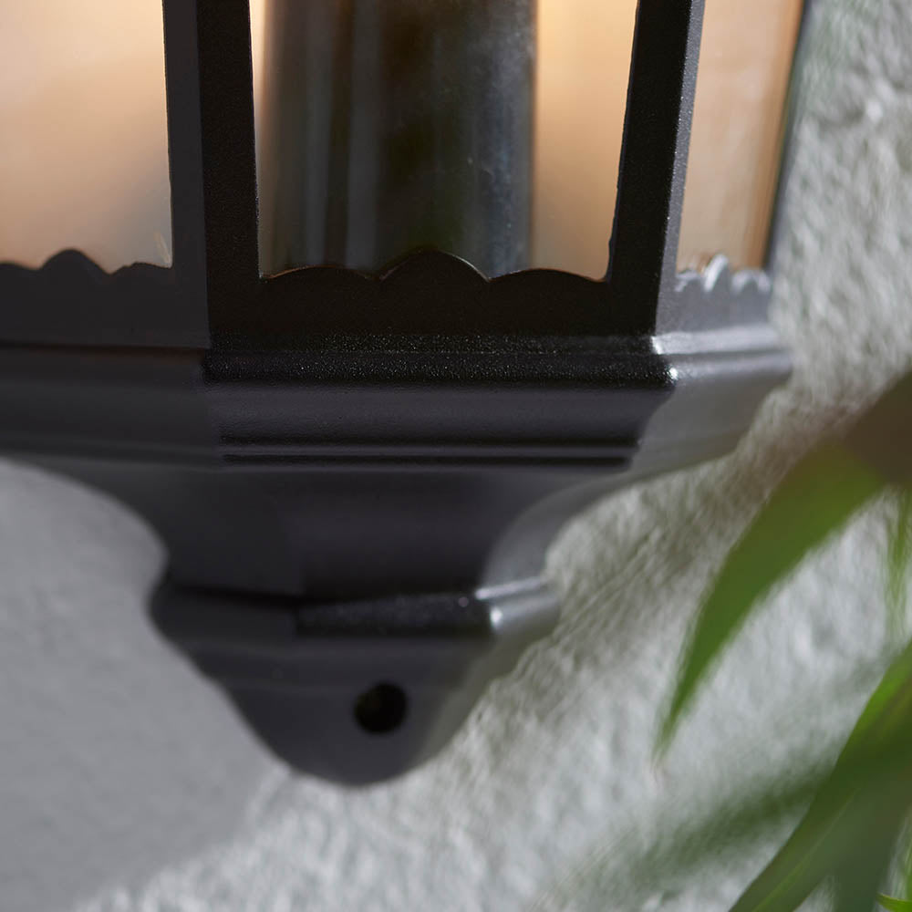 Burford 1-Light Outdoor Flush Wall Lantern Black - Comet Lighting