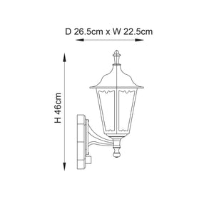 Burford 1-Light Outdoor Wall Lantern & PIR Black - Comet Lighting