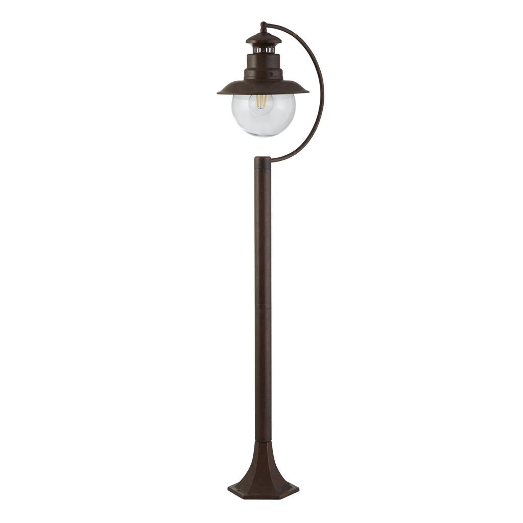 Wooton 1Lt Outdoor Garden Post Rustic Brown 1100mm - Comet Lighting