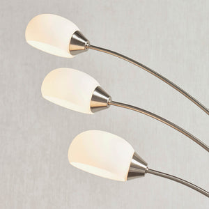 Jaspa 3-Light Floor Lamp Satin Nickel - Comet Lighting