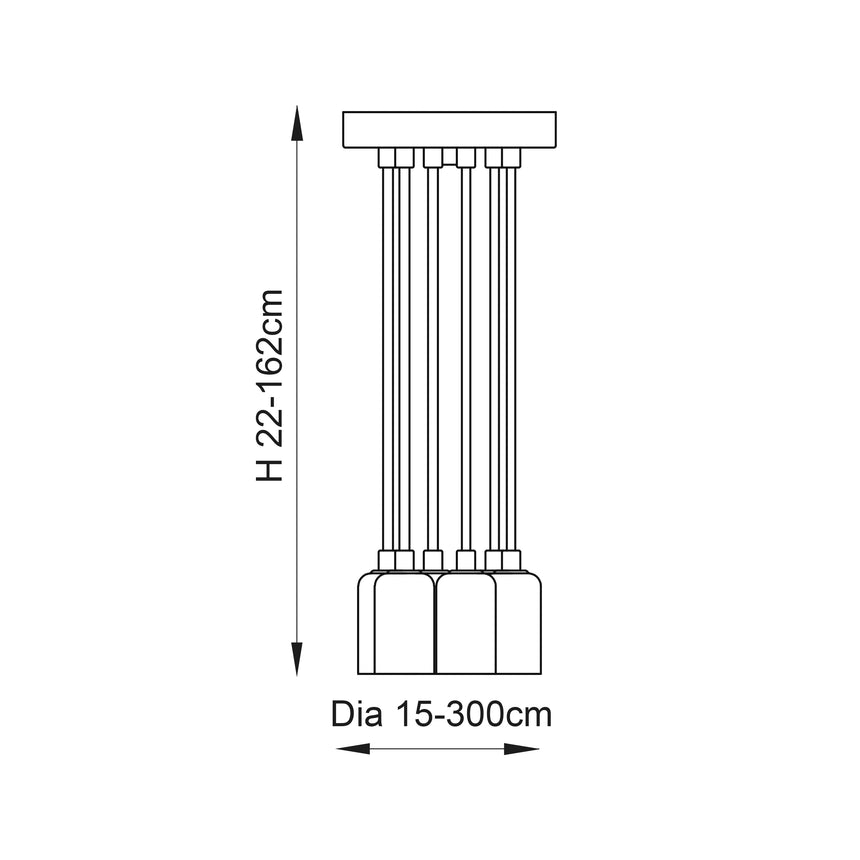 Studio 6-Light Pendant Ceiling Light Copper