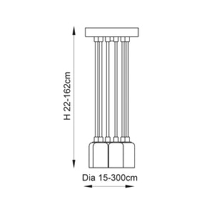 Studio 6-Light Pendant Ceiling Light Black - Comet Lighting