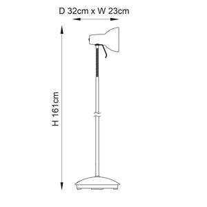 Amalfi Task Floor Lamp Satin Nickel - Comet Lighting