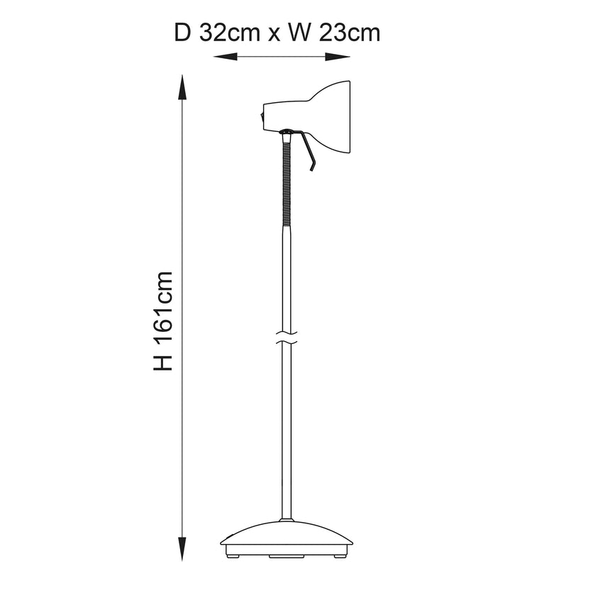 Amalfi Task Floor Lamp Satin Nickel